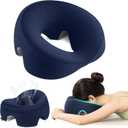 Prone Massage Pillow for Facial SupportProne Pillow for Eye SurgeryDetachable CoverFacial Ventilation Hole Design (Navy Blue)