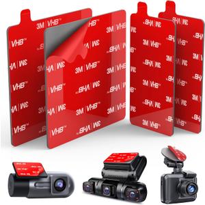 4Pcs Adhesive Sticky Pads for Dash Cam, Square High Heat Resistant Double-Sided Sticker Replacement Fit for Windshield Dashcam Mount, 2.83" Car Windscreen Window Glass Mounting Tape Heavy Duty