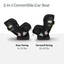 UPPAbaby Rove Convertible Car Seat - 2-in-1 Rear + Forward Facing - Quick + Secure 3-Step Install - Intuitive Safety Technology + Comfort Features - Cup Holder Included - Jake (Black Mlange), Mfg Date: 11/25/2025, Expiration Date: 11/25/2035