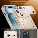 TOBOVON for iPhone 15 Case with Camera Lens Protector, Compatible with MagSafe, Slim Matte Magnetic Shockproof Phone Cover for iPhone 15, Gold