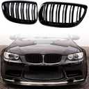 Astra Depot Left Right Front Hood Glossy Black Double Line Kidney Grille Compatible for BMW 2007-2010 E92 E93 328i 335i 2-Door 2008-2013 M3 2DR