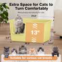 Cat Litter Box with High Sided,24.8" Lx14.9 Wx13.0 H,Extra Large Cat Litter Box for Big Cats,XL Jumbo Kitty Litter Box for Indoor Cats,Tool-Free Assembly (Yellow)