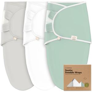3-Pack Organic Baby Swaddle Sleep Sacks - Swaddles for Newborns, Infant 0-3 Months, Baby Girls, Boys, Soft & Snug Newborn Sleep Sack, Nursery Swaddling Blankets (Sage) (One Size)