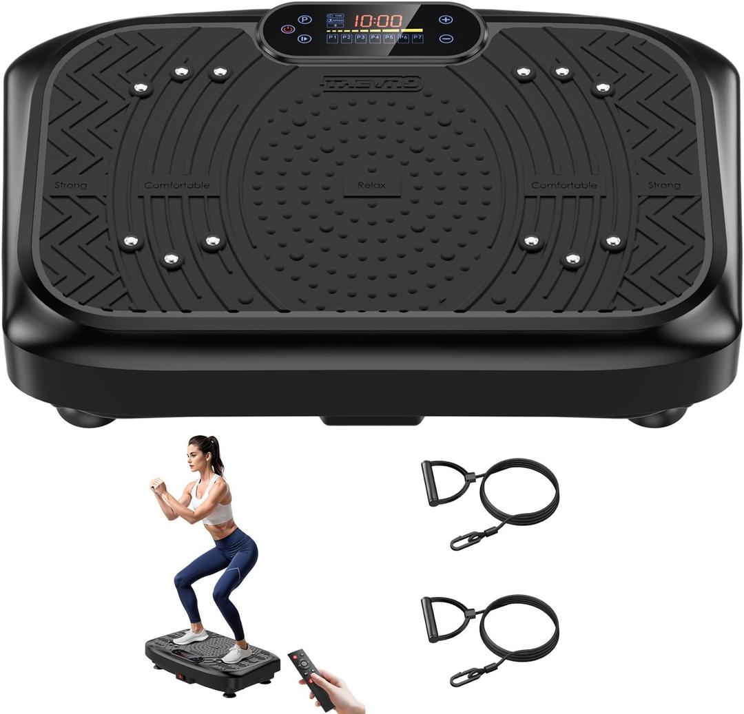 Vibration Plate Exercise Machine 450 Lbs Capacity,Vibrating Plate for Lymphatic Drainage,Power Shake Plate 199 Speeds for Weight Loss,Full Body Vibration Platform Machines for Women Men (Lacquer Black)