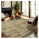 Area Rug 9x12 Washable Brown Vintage Traditional Mat Distressed Indoor Foldable Thin Retro Accent Floral Non Slip Carpet for Living Room Dining Room Office