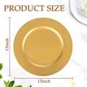 ejonirinjonir 13 Inch Gold Charger Plates,50pcs Charger Plates Bulk,Chargers for Dinner Plate,Plastic Chargers Plate for Wedding,Party