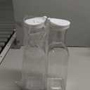 NETANY Plastic 50 Oz Water Carafe with Flip Top Lid, Set of 2 Square Base Juice Containers, Clear Plastic Pitcher - for Water, Iced Tea, Juice, Beverage, Cold Brew and Mimosa Bar - HAND WASH ONLY