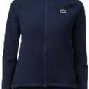 Lacoste Women's Sport Slim Fit Zip-up Golf Layering Jacket (2, Navy Blue/Navy Blue)