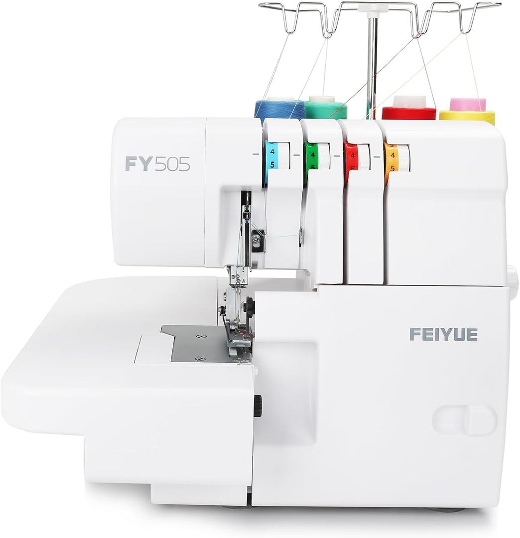 FEIYUE FY505 Serger Overlock Machine with 2/3/4 Thread Capability, Built-in Rolled Hem, Durable Heavy-Duty Metal Frame, Adjustable Differential Feed FEIYUE FY505 Serger Overlock Machine with 2/3/4 Thread Capability, Built-in Rolled Hem, Durable Heavy-Duty Metal Frame, Adjustable Differential Feed