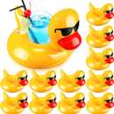Sratte Inflatable Drink Floats Reusable Cute Drink Holder Inflatable Float Cup Coasters Set for Pool Party Hot Tubs Lakes Oceans for Women Men Adults Summer Pool(Duck)