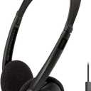 Panasonic Headphones, On-Ear Lightweight Earphones with Microphone and XBS for Extra Bass and Clear, Natural Sound, 3.5mm Jack for Phones and Laptops, Work from Home - RP-HT21M (Black & Silver)