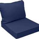 AAAAAcessories Outdoor Seat Cushions for Chairs, Fade-Resistant, Waterproof Patio Furniture Replacement Cushions, 19" x 19" x 3" + 19" x 17", Navy Blue