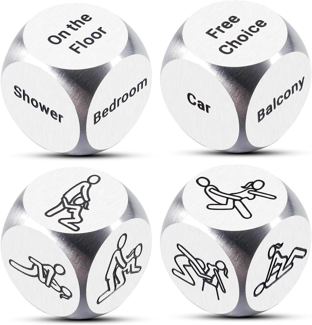 4Pcs Sex Dice Set, Valentine's Day Gifts for Him Her, Date Night Sexy Dice Game Decider for Couples, Valentine's Anniversary Wedding Gifts for Him Her Girlfriend, Boyfriend, Funny Couple Gifts Ideas