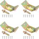 4PCS Industrial Metal Square Corner Brackets for Furniture Legs, Table Skirt Support, Reinforce Bench Legs, 4 Screws per Bracket