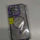 DEERLAMN Strong Magnetic Case for iPhone 14 Pro Max 6.7-Inch,[Compatible with Magsafe][Military Grade Drop Protection] Clear Slim Shockproof Protective Phone Cover- Transparent+ Purple