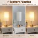 Touch Bedside Table Lamp with Memory - Stepless Dimmable Lamp for Bedroom, Small Nightstand Lamp with Dual USB Charging Ports and AC Outlet, Wood Night Light, Deak Lamp for Nursery, Living Room, Dorm 4.61"D x 4.61"W x 9.25"H