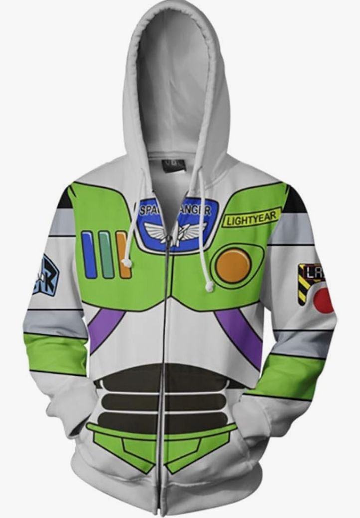 Anime Hoodie Cartoon Cosplay Costume 3D Printed Cowboy Jacket Zip Sweatshirt for Adults Kids, 2XL