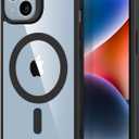 ESR for iPhone 14/iPhone 13 Case, Compatible with MagSafe, Shockproof Military-Grade Protection, Scratch-Resistant Back, Magnetic Phone Case for iPhone 14/iPhone 13, Classic Hybrid Case, Clear Black