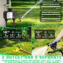 2 Zone Sprinkler Timer for Garden Hose, 8 Programmable Hose Water Timer with Auto Rain Delay, 3.3“ Large LCD Display Digital Irrigation System for Plant, Yard, Lawns, Outdoor