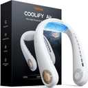 TORRAS COOLiFY Air Neck Air Conditioner, Ultra-Light Portable Neck Fan Rechargeable, Personal Cooling Device Neck Fans that blow cold air with 3 Modes Fan/Cooler/Heat, White