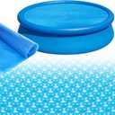 8ft Round Pool Solar Cover Solar Pool Heater for Inground & Above Ground Pools Round Solar Blanket with Bubbles Solar Pool Hot Tub Floating Thermal Blanket Dustproof CoverInsulates Pool Water, Blue