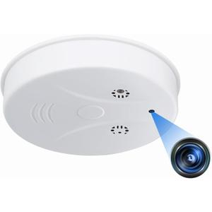 Smart Wireless WiFi Camera Smoke Detector Hidden Camera 1080P Video Indoor Security Camera for Pets, Home Wall Mount Night Vision, Live Viewing, Motion Detection, Android iOS Free App, Loop Filming