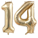 GOER Number 14 Balloons for 14th Birthday Sweet 14 Party Decorations,42 Inch Jumbo Foil Helium 41 Balloons for 41st Birthday Party Decoration 