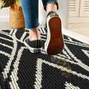 HDFK Door Mat, 30x17 Inch Black Slip-Proof Entry Rug for Muddy Paws - Heavy-Duty Washable Floor Mats for Indoor Outdoor, TPR-Backed Dirt Catcher for Pets & Porches