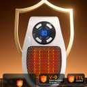 GiveBest Programmable Space Heater with LED Display, Remote Wall Outlet Electric Heater with Thermostat and Timer for Home Office Bathroom Indoor Use, Small Plug in 450 Watt Heater, ETL Listed