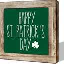 ST Patrick's Day Decor, Happy St. Patrick's Day Sign, Wooden Box Signs for Home Decor, Farmhouse Decor Sign, St. Patrick's Day Table Decor, Decorations for St. Patrick's Day Party, Front Door Decor (Green)