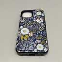 uCOLOR for iPhone 15 Pro Wallet Case with Card Holder Navy Blue Flowers | PU Leather RFID Blocking for Women Men Magnetic Clasp Kickstand 6.1"