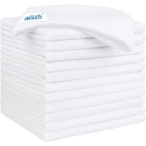 HOMEXCEL White Microfiber Cleaning Cloth 12 Pack, 12.5 x 12.5 inch Microfiber Towels for Cars, Ultra Absorbent Car Washing Cloth, Lint Free Streak Free Cleaning Rags for Car, Kitchen, and Window