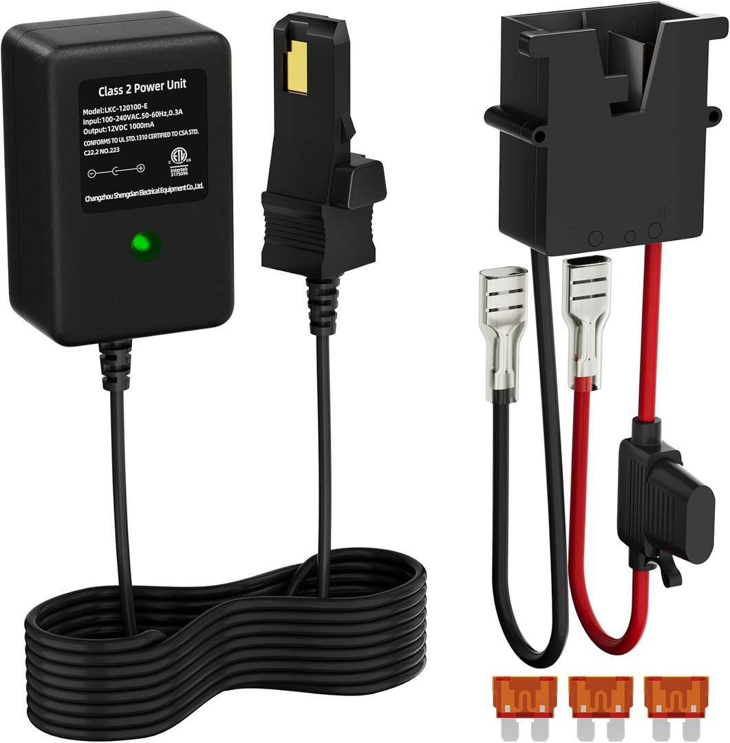 Power Wheel Charger 12 Volt with 12 AWG Wire Harness Connector 12V Power Wheel Battery Power Wheel Ride-on Toys