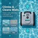 Cordless Pool Cleaner Robot for Wall & Waterline Cleaning, Automatic Pool Vacuum Cleaner for Inground & Above Ground Pools up to 3200 sq.ft, 120 Mins Runtime, IPX8 Waterproof