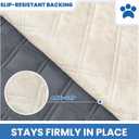 Waterproof Dog Blanket, Non-Slip Soft Pet Bed Cover, Couch Cover for Dogs Washable, Protects Sofa, Furniture, Crate, Car, Tear Resistant Leakproof Pet Blanket (30x53 Inch, Dark Grey)