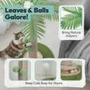 Cat Scratching Post 34 Inch with Rotating Turntable and Removable Hanging Ball, Cat Scratcher for Indoor Cats, Ultra Stable Base, Paw-FGreen Baseriendly Jute Material, Green Base