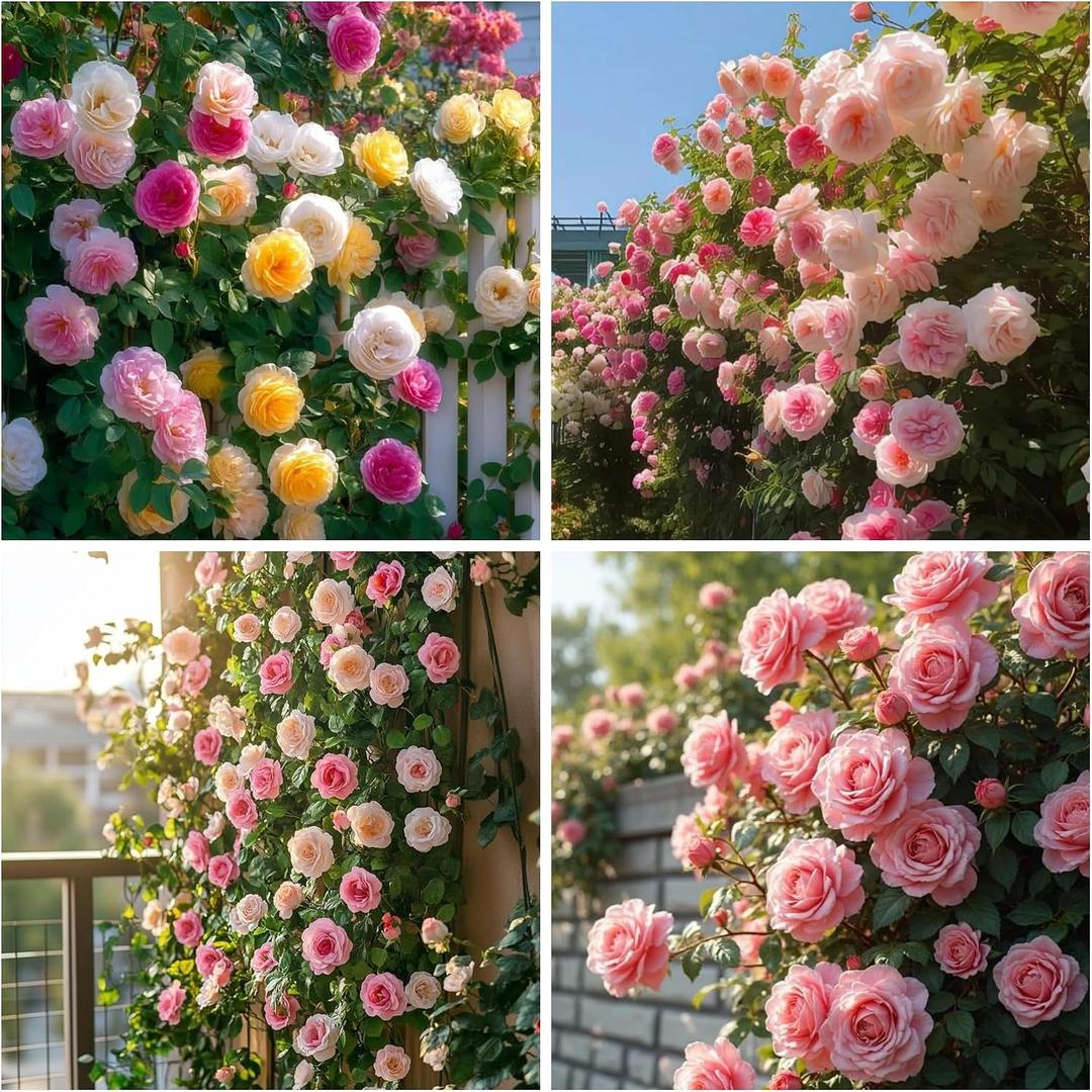 3 x 300 Mixed Color Climbing Rose Seeds for Planting Bush Perennial Shrub Heirloom Open Pollinated Flower Plant Seeds (EXP 05/09/29)