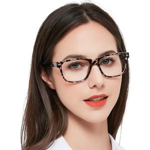 MARE AZZURO Large Square Reading Glasses Women Big Readers 1.0 1.25 1.5 1.75 2.0 2.25 2.5 2.75 3.0 3.5 4.0 5.0 6.0 (Leopard)
