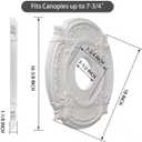 EIFHYT Primed Urethane Ceiling Medallion for Light Fixtures and Ceiling Fans, 18"OD x 4"ID x 1-1/8"P (Fits Canopies up to 7-3/4") White.