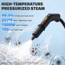 Handheld Steam Cleaner with On-Handle Control & Digital Display | 3 Level Pro Steam for Grease, Tile, Carpet | 45oz Tank, 10 Attachments for Home, Car, Kitchen Deep Cleaning (White)