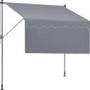 VEVOR Manual Retractable Awning, 78" Outdoor Retractable Patio Awning Sunshade Shelter, Adjustable Patio Door Window Awning Canopy with 39" Sun Shade Curtain for Backyard, Garden, Balcony, Dark Gray