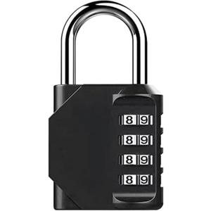 2 x Gym Padlock, 4 Digit Outdoor Waterproof Resettable Combination Padlock for School Gym Locker(1 Pack Black)