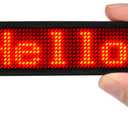 LED Name Tag, Rechargeable Wireless Bluetooth LED Name Badge Reuseable Price Tag 44x11 Pixels Digital Sign Temperature Display for Restaurant Shop Exhibition Nightclub Hotel (Red)