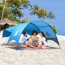 Beach Tent - Beach Shade Canopy Compact Fold (16.9x3.9), Own Patent, 360 Ventilation, Large Side Storage Pocket, UV Protection Portable Sun Shelter for Beach (Blue, 106*65*61 with 74.8*98.4 sail)