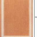 JONATHAN Y Diamond Border Indoor Outdoor Area Rug 4X6 Orange/Cream, Lucia Classic for Backyard, Patio, Porch, Easy-Cleaning, High Traffic, Pet-Friendly, Non-Shedding (SMB207E-4), 3'11" x 6'