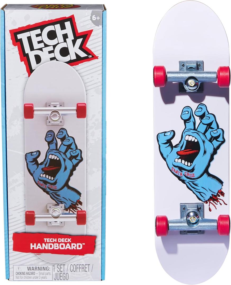 TECH DECK, Santa Cruz Handboard; Authentic Mini Skateboards, Kids Toys for Boys & Girls, Ages 6 and up (Hands Use Only)