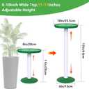 YLSAZL 2 Pack Adjustable Height Plant Risers for Inside Pots,11-17" Rise Plant Risers for, Indoor & Outdoor Insert with, Tall Square Round Taper Planter with 6''8" 10" Base & Top Green - Short