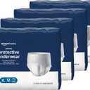 Amazon Basics Unisex Protective Underwear, Overnight Absorbency with Odor Protection, Soft, Extra Large, 48 Count (4 Packs of 12)