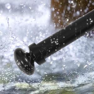 RYB HOME 1" Outdoor Curtain Rod for Patio, 72-144" Long Rust Proof Telescoping Single Window Drape Rod with Mount Brackets Oval Ball Finials for Corridor, Room Divider, Matt Black, 72" to 144"