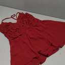 Feager Women's Lace Tank Tops Summer Chiffon Spaghetti Strap Cami Sleeveless Shirts Babydoll Tops (Medium, Wine Red)